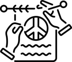 A linear style icon depicting a peace banner vector