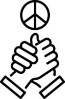 A linear style icon of a unity symbol vector