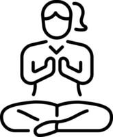 A linear style icon showing peaceful aura vector