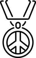 A linear style icon of a peace medallion vector