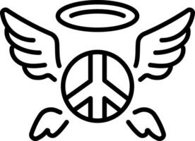 A linear style icon of a peaceful soul symbol vector