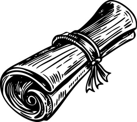 A legal scroll illustration in vintage style