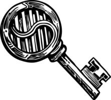 A vintage style illustration of a prison key vector