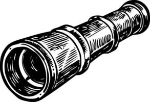 Vintage style illustration showing a telescopic lens vector