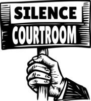Sketchy style illustration displaying a handheld silence sign vector