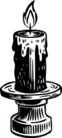 A drawing style illustration showing a candle stand vector