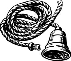 An illustration of a bell rope designed in vintage style vector