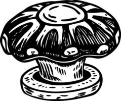 A sketchy style icon of pixelated power mushroom vector