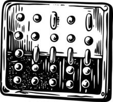 A drawing style icon showing a pegboard puzzle vector