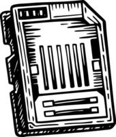 A sketchy style icon of small memory card vector