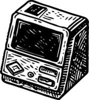 A vintage style icon showing a retro device vector