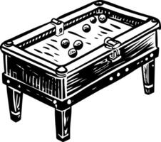 A sketchy style icon showing snooker table vector