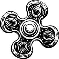 A drawing style icon of a spinner game vector