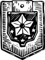 An icon of star badge designed in sketchy style vector
