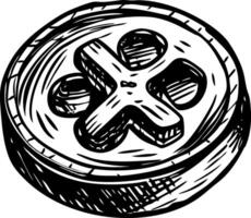 A glyph style icon depicting a digital game token vector