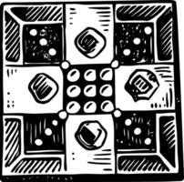 A sketchy style icon showing classic game board vector