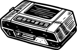 A glyph style icon of handheld game device vector