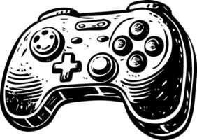 A vintage style icon of retro game controller vector
