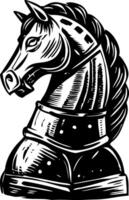 A sketchy style icon of chess knight vector