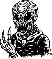 A sketchy style icon of invading space alien vector