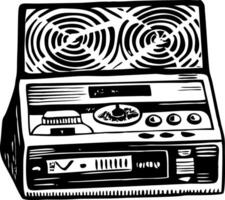 A vintage style icon of old analog device vector