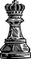 A drawing style icon of royal chess king piece vector