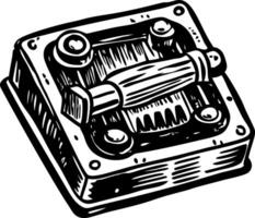 A glyph style icon of a circuit board vector