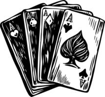 A drawing style icon of fantasy game card deck vector
