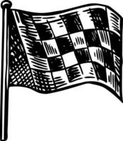 A sketchy style icon denoting checkpoint flag vector