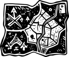 A sketchy style icon of an illustrated game map vector