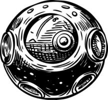 A sketchy style icon of gaming orb vector