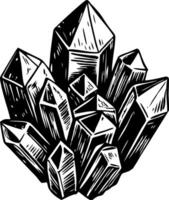 A drawing style icon of sparkling gem cluster vector