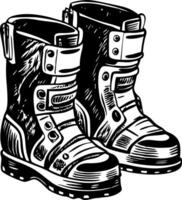 A vintage style icon showing space gravity boots vector