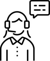 A linear style icon of customer service vector