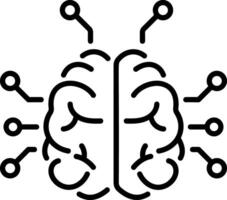 An outline style icon of neural network vector