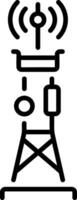 An outline style icon of network tower vector