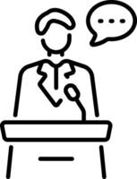 An outline style icon of conference vector