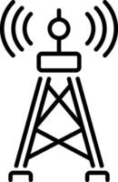 An outline style icon of radio tower vector