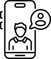 A linear style icon of chat vector