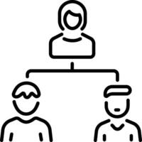 A line style icon of team network vector