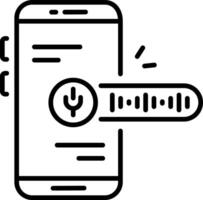 An outline style icon of audio message vector