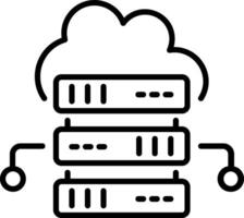 An outline style icon of cloud hosting vector