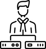 A line style icon of user network vector