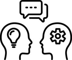 An outline style icon of collaboration vector