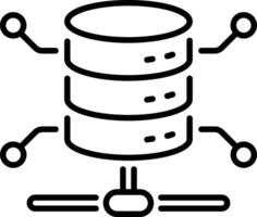 An outline style icon of data hosting vector