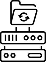 A lrendy inear style icon of data sync vector