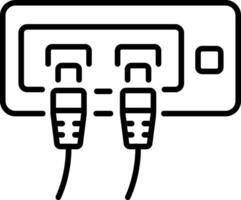 A linear style icon of ethernet cables vector