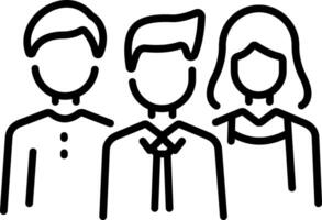 An outline style icon of group network vector