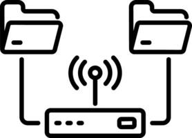 A linear style icon of internet network vector