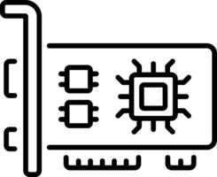 A line style icon of network card vector